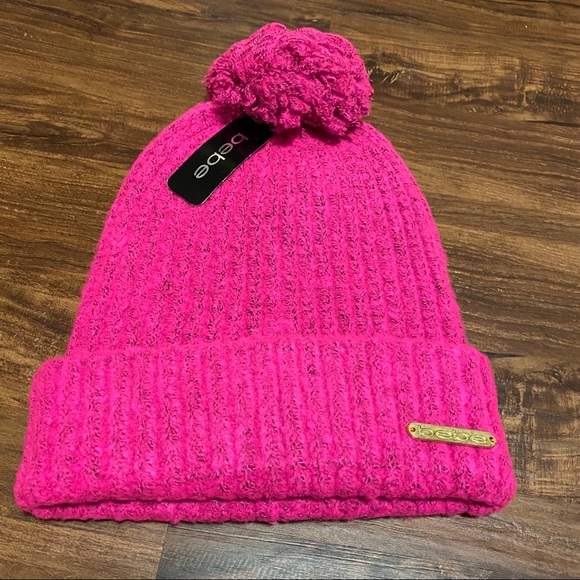bebe Accessories - Bebe Neon Pink Beanie Hat bebe Accessories - Bebe Neon Pink Beanie Hat